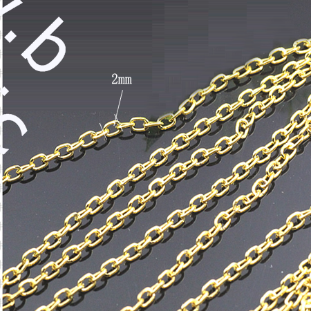 Tiny oval chain metal necklace links chains wholesale vogue jewelry findings brass nickel-free lead-safe DIY assorted size avail