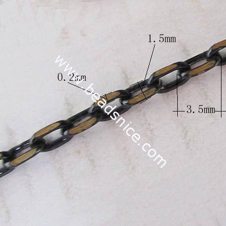 Brass Chain,3.5x0.2x1.5mm,Nicmkel-Free,Lead-Safe,