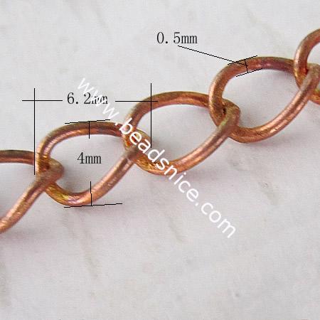 Brass Chain,0.5x4x6.2mm,Nicmkel-Free,Lead-Safe,
