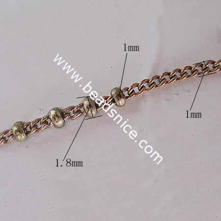 Brass Chain,1x1x1.8mm,Nicmkel-Free,Lead-Safe,
