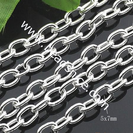 Iron Chain,5x7mm,Nickel-Free,Lead-Safe,
