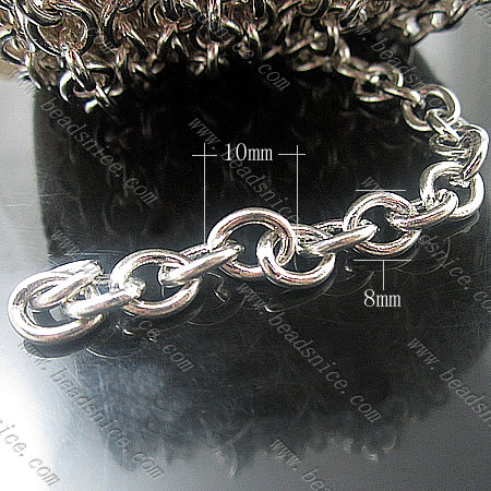 Iron Chain,8x10mm,Nickel-Free,Lead-Safe,