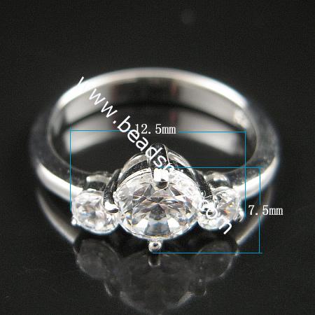 Sterling Silver  Finger Ring,17.9mm,12.5x7.5mm,