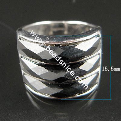 Sterling Silver gemstone Finger Ring,17.5x15.5mm,