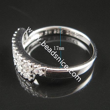 Sterling Silver  Finger Ring,17x5.7mm,