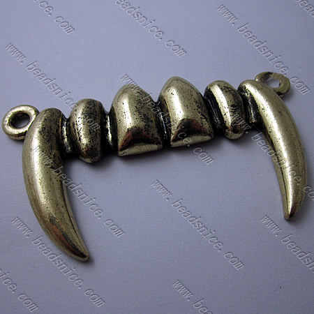 Zinc Alloy Pendant, 68.5x38.5mm,Hole About:3.5mm,Nickel-Free,Lead-Safe,