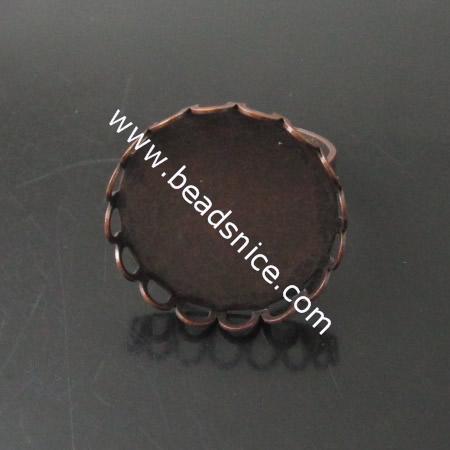 Brass Finger Ring Finding，Round，20mm，Depth:2mm，Inside Diameter:17mm，Nickel-Free，Lead-Safe，