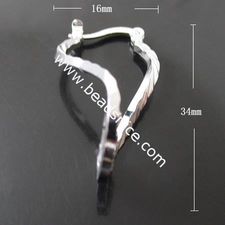 Brass Hook Earwire,34x16x16mm,Nickel-Free,Lead-Safe,
