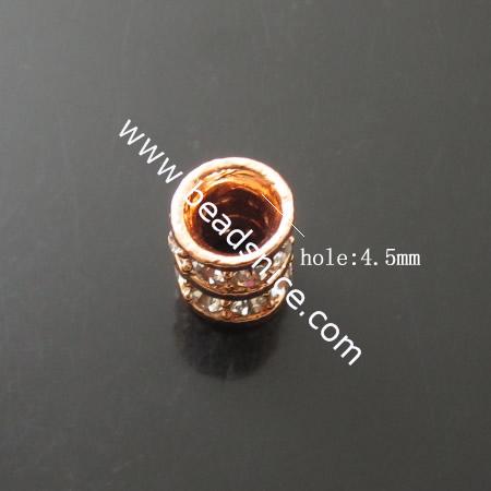 Rhinestone Rondell Beads,12x9.5mm,Round tude,