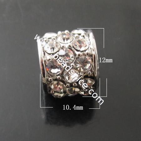 Rhinestone Rondell beads,10.4x12mm,hole 6mm,