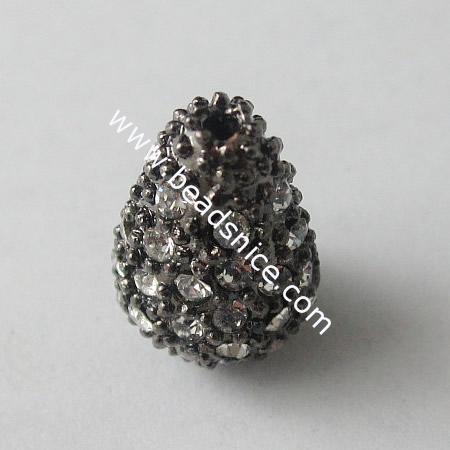 Rhinest Beads,14X9mm,Hole:1.2mm,Nickel-Free,Lead-Safe