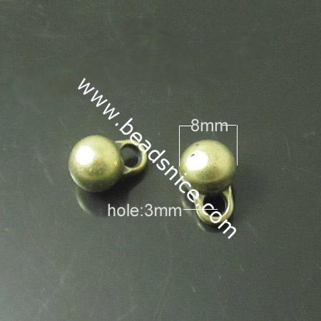 Acrylic Pendant,8mm,Hole:3mm,Nickel-Free,Lead-Safe,