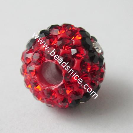 Resin Rhinestone Beads,12mm,hole:4mm
