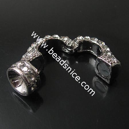 Jewelry Magnetic clasp with middle east rhinestone,alloy, 25X19mm,Nickel-Free，Lead-Safe