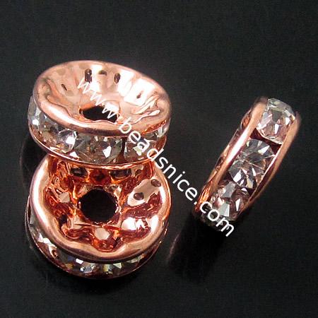 Rinestone with brass Core European Beads,10mm,hole:2,