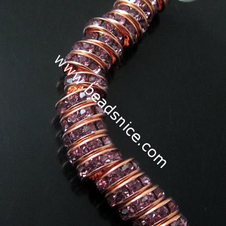 Rinestone with brass Core European Beads,10mm,hole:2,