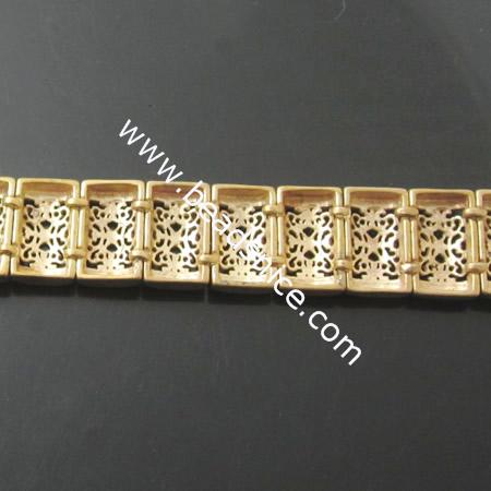 Brass Bracelet,9.4x16mm.4mm,6.5Inch