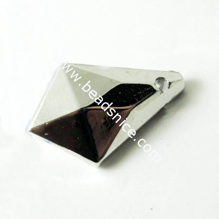 Acrylic Pendant,13X19mm，hole:1mm,Nickel-Free,Lead-Safe,