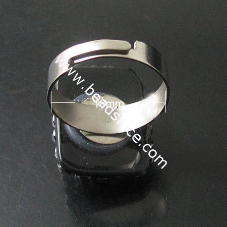 Rhinestone Finger Ring,23X17mm,inside diameter:18mm