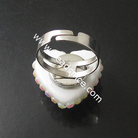 Rhinestone Finger Ring,24X22mm,inside diameter:18mm