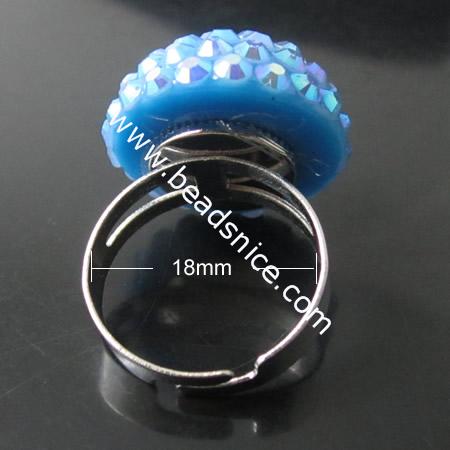Rhinestone Finger Ring,22mm,inside diameter:18mm
