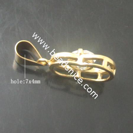 Rhinestone Brass Pendant,calabash,lead-safe,nickel-free