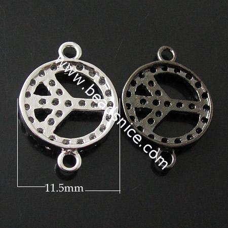 Sterling Silver Connectors,12mm,hole:1mm