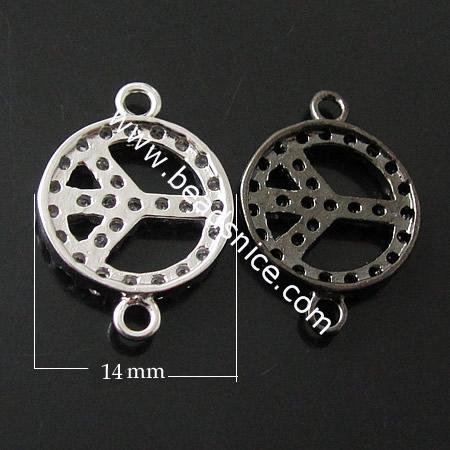 Hot selling 925 Sterling silver connectors micro pave crystal for women 14mm hole:1mm
