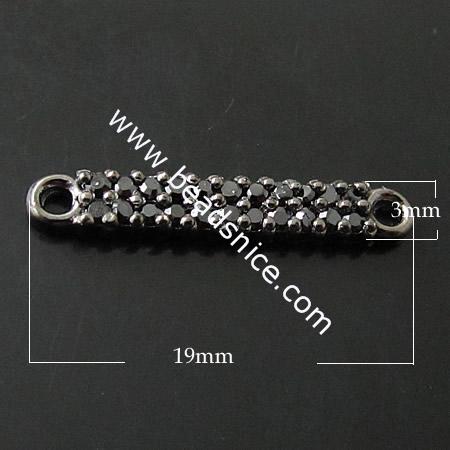Sterling Silver Connectors,19X3mm,hole:1mm,