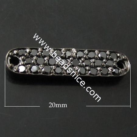 Sterling Silver Connectors,20X5mm,hole:1mm,
