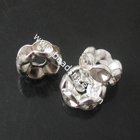 Rhinestone Rondell Beads ,B grade,6mm,hole:2mm,