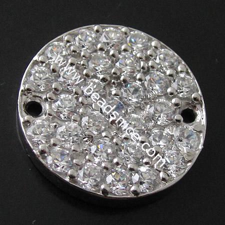 Sterling Silver Connectors,17mm,hole:1mm,