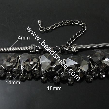 Zinc Alloy Necklace,18mm,14mm,wideth:4mm,18inch,Nickel-Free,Lead-Safe,