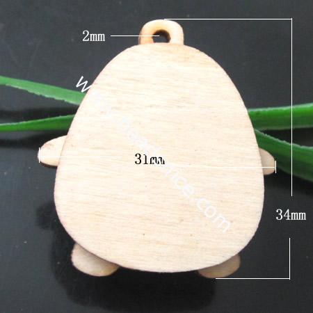 Original wood Pendant,31X34mm,hole:2mm,