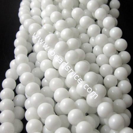 Fashion design glass pearl round beads for fancy necklace 8mm hole 1.5mm
