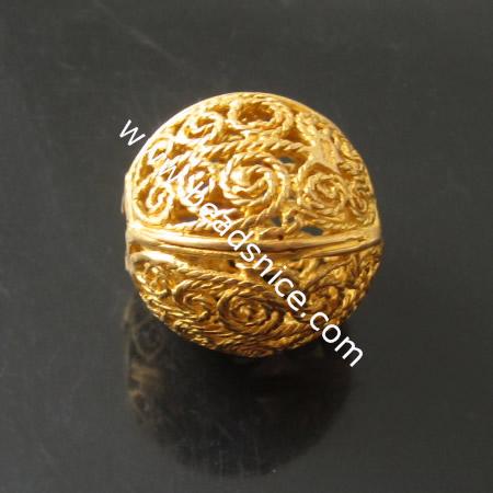 Brass beads,17.5mm,hole:about 4mm,nickel free,lead safe,