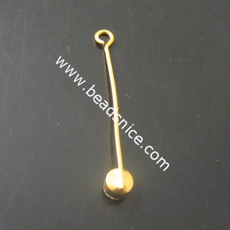Rhinestone Brass Pendant,round,lead-safe,nickel-free