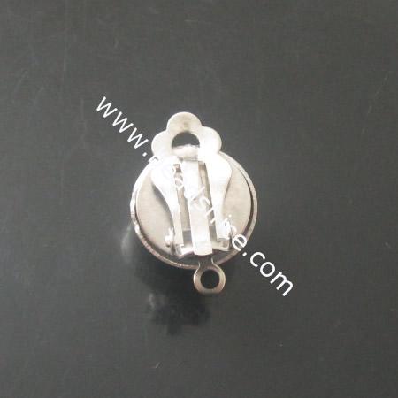 Brass clip-on earring components,4mm,hole:approx 1mm,nickel free,