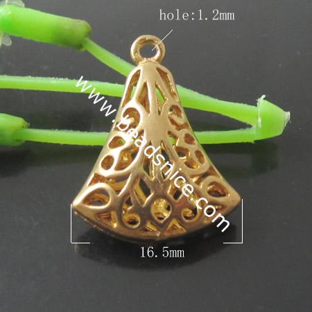 Hollow  pendant charm,brass,lead-safe,nickel-free,triangular,