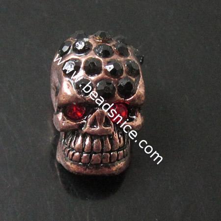  Rhinesrone Beads,Skull,13X8mm,hole:2mm,