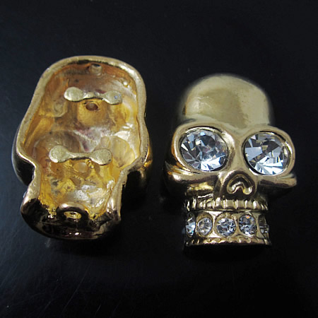 Rhinestone Skull Beads ,27X40mm,