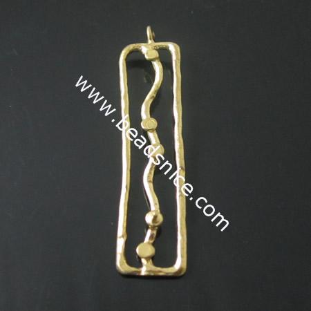 Bail, pendant,pinch style,brass,rectangle,many colors available,