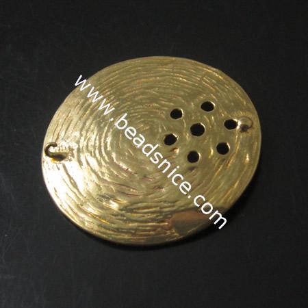 Brass Filigree Pendant(handmade),24.5mm,Lead-Safe ,Nickel-Free,