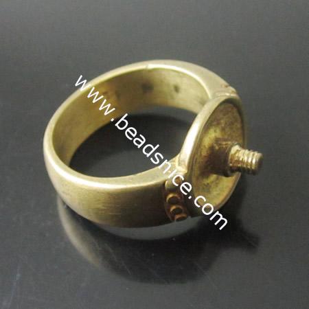 European Brass Finger Ring Setting,brass,size: 8