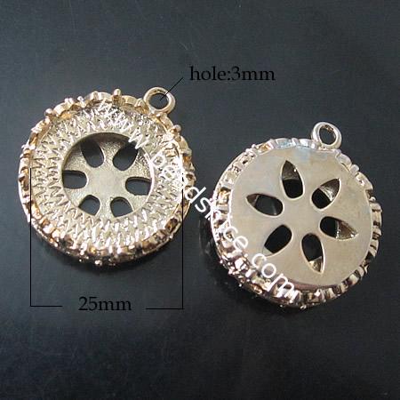 Lace pendant base setting ,fits inside 25mm round,nickel-free,lead-safe,rack plating,