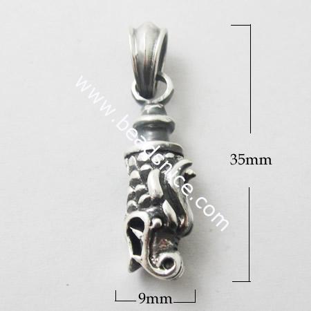 925 Sterling Silver Pendant,35X9mm,hole:7X5mm,