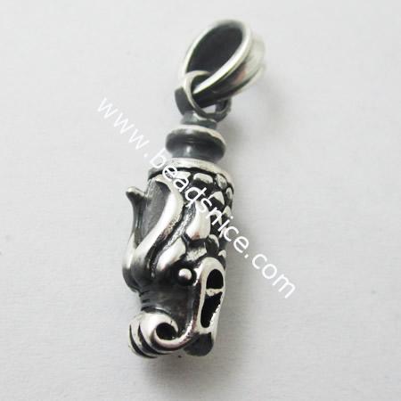 925 Sterling Silver Pendant,35X9mm,hole:7X5mm,