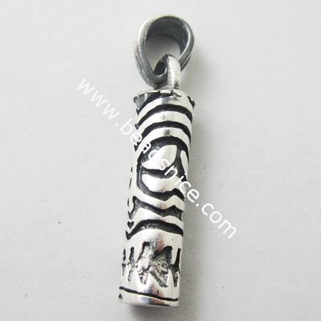 925 Sterling Silver Pendant,39X7mm,hole:7X5mm,