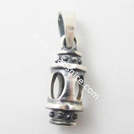 925 Sterling Silver Pendant,40X13mm,hole:7X9mm,