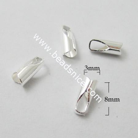 925 Sterling Silver End Caps/Tips,8X3mm,
